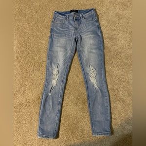 Light Blue Skinny Ripped Jeans